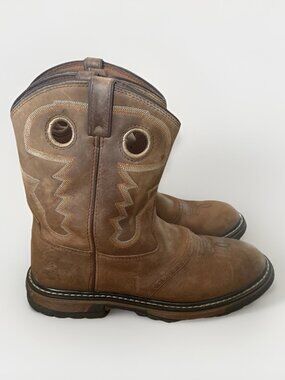Rocky Old Town Pull On 7" Roper Western Boots Kid's Size 6